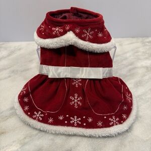 Red snowflake dog dress